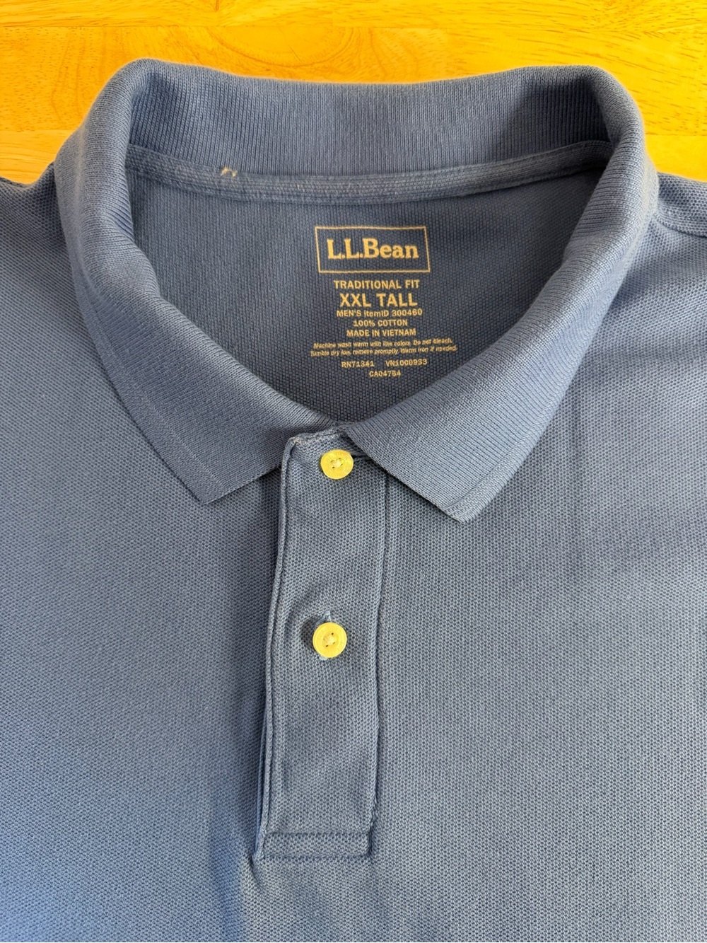 L.L. Bean Men's Long Sleeve Traditional Fit Polo Shirt in Slate Blue